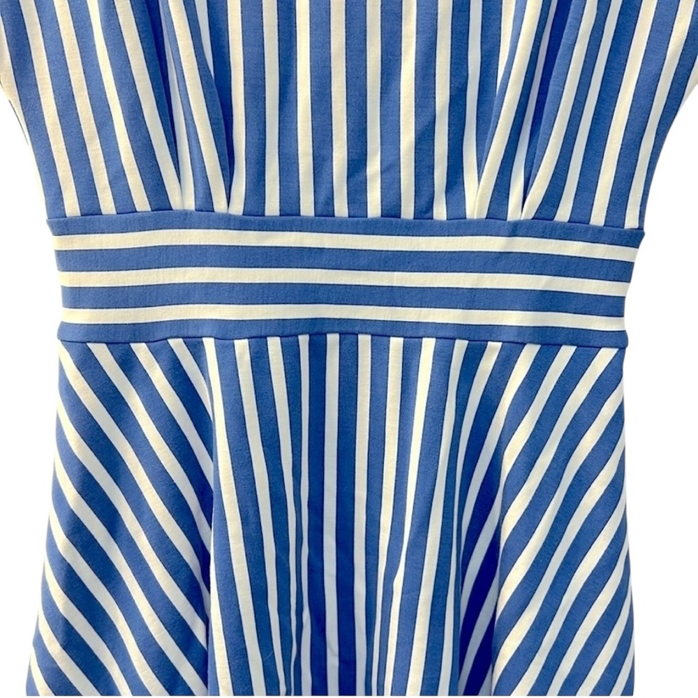 KATE SPADE DRESS Basket Stripe Ponte Fiorella Preppy Blue White Sz Small - Picture 9 of 12